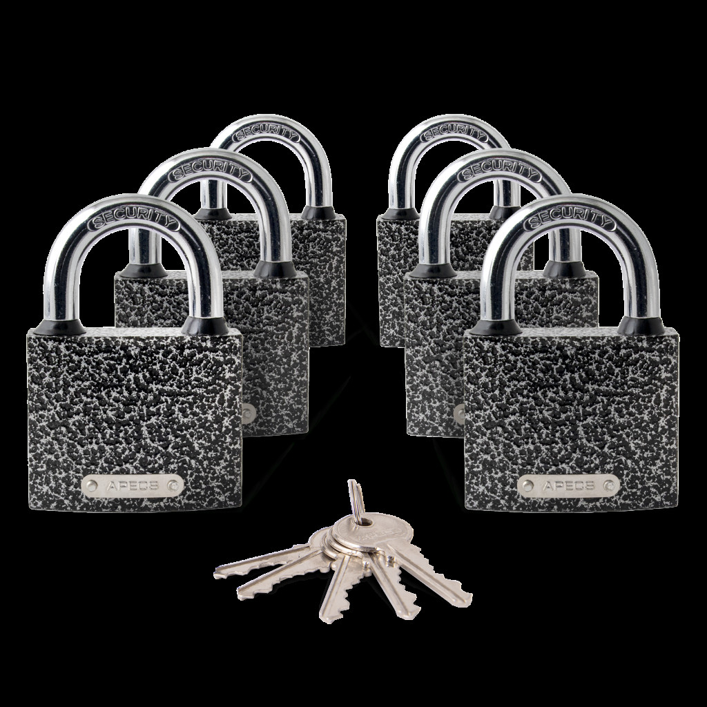 Замки навесные Apecs PD-01-63 (6Locks+5Keys)